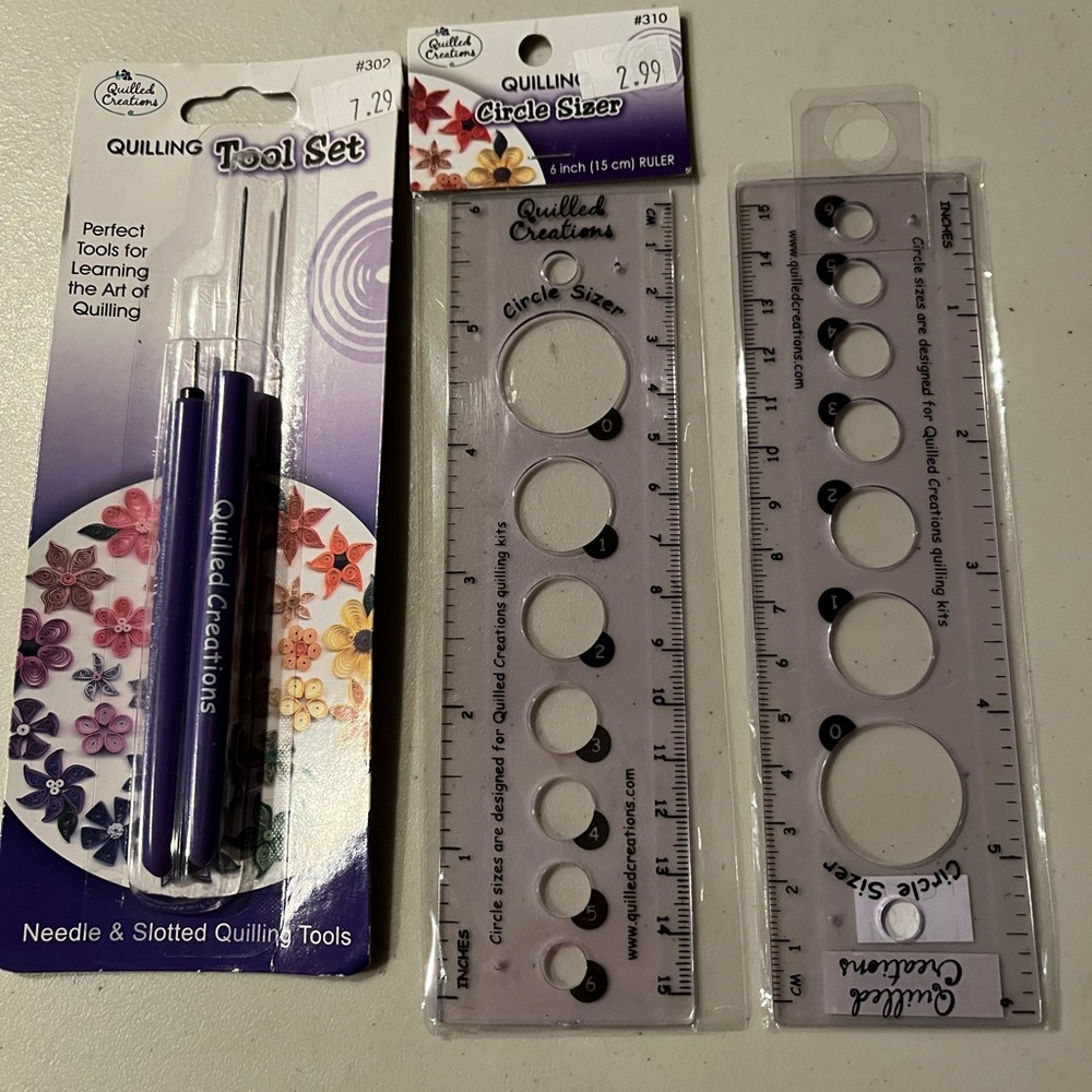 Quilling Tool Set and Circle Sizer - Purple